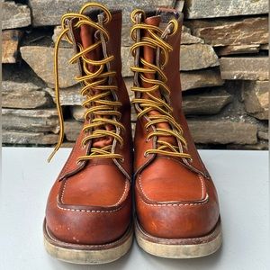 Red Wing 877 8" Oro Legacy Leather Moc Toe Boots Men's Size 9.5D - Seconds
